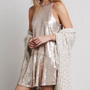 Free People Liquid Shine relaxed fit skater halter